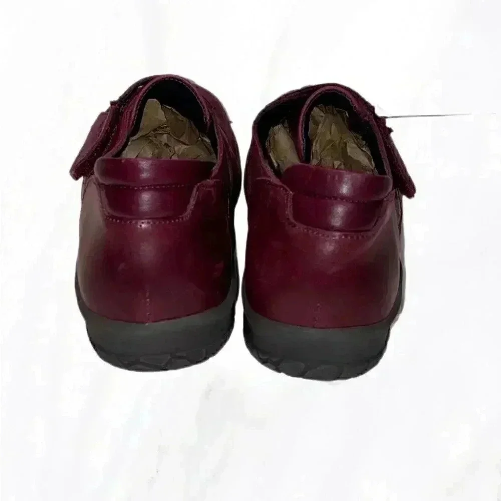 Portofino Berenjena Stretch Leather Shoes | Burgundy, Orthotic-Friendly, 7